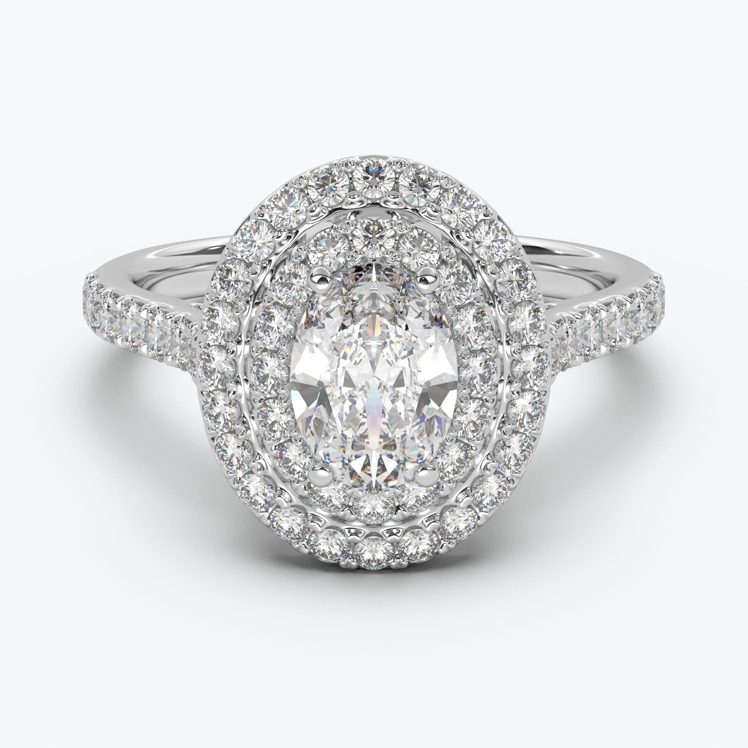 The Grab Oval Cut Halo - White Gold / 0.5 ct - Evermore Diamonds