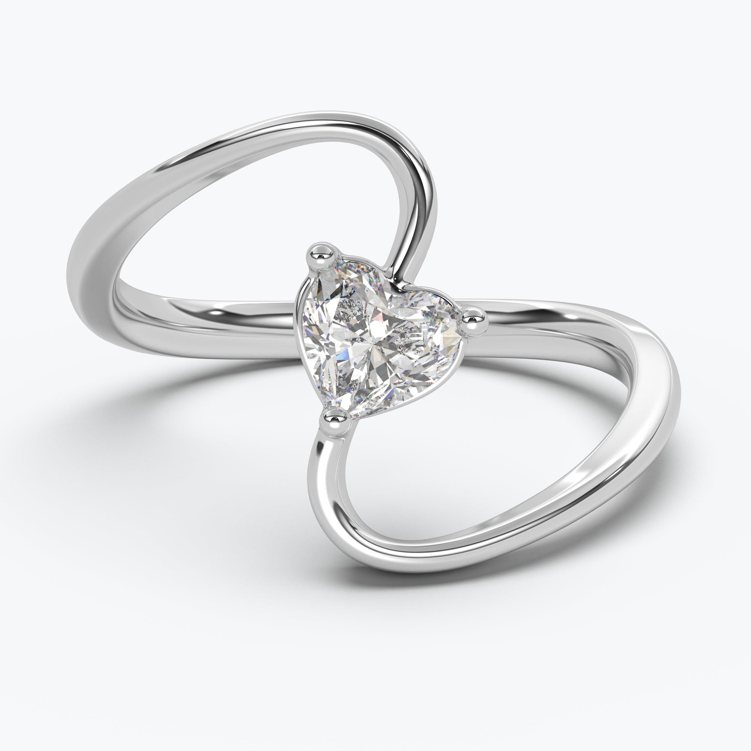 The Quirk Heart Cut - White Gold / 0.5 ct - Evermore Diamonds