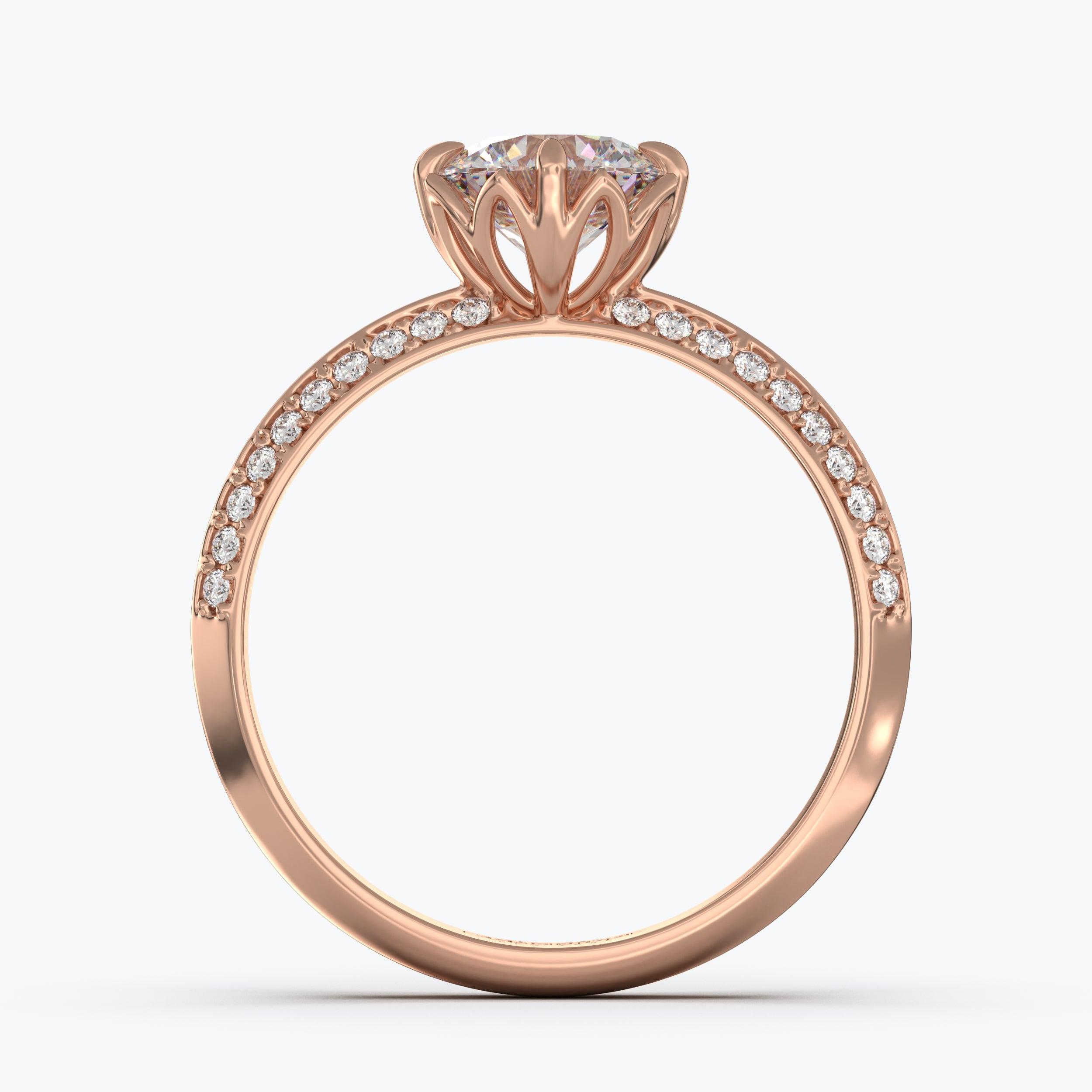The Sharp Round Brilliant - Rose Gold / 0.5 ct - Evermore Diamonds