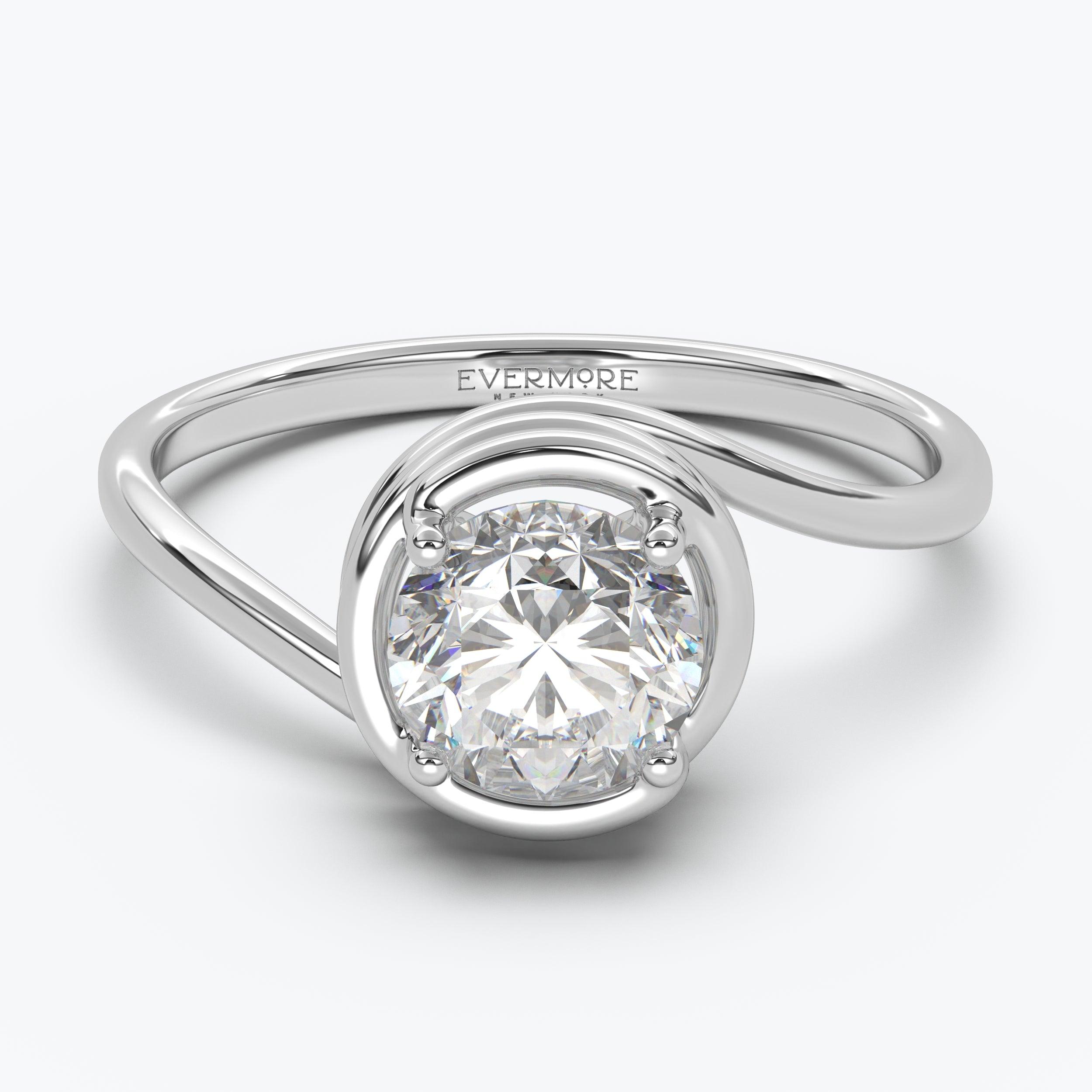 The Spiral Round Brilliant - White Gold / 0.5 ct - Evermore Diamonds