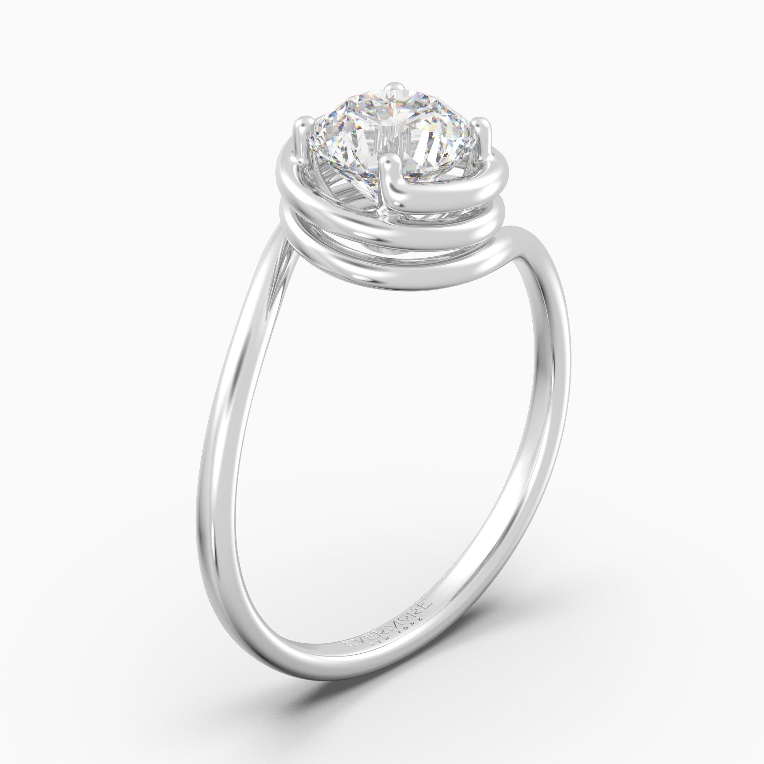 The Spiral Round Brilliant - White Gold / 0.5 ct - Evermore Diamonds