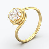 The Spiral Round Brilliant - Yellow Gold / 0.5 ct - Evermore Diamonds