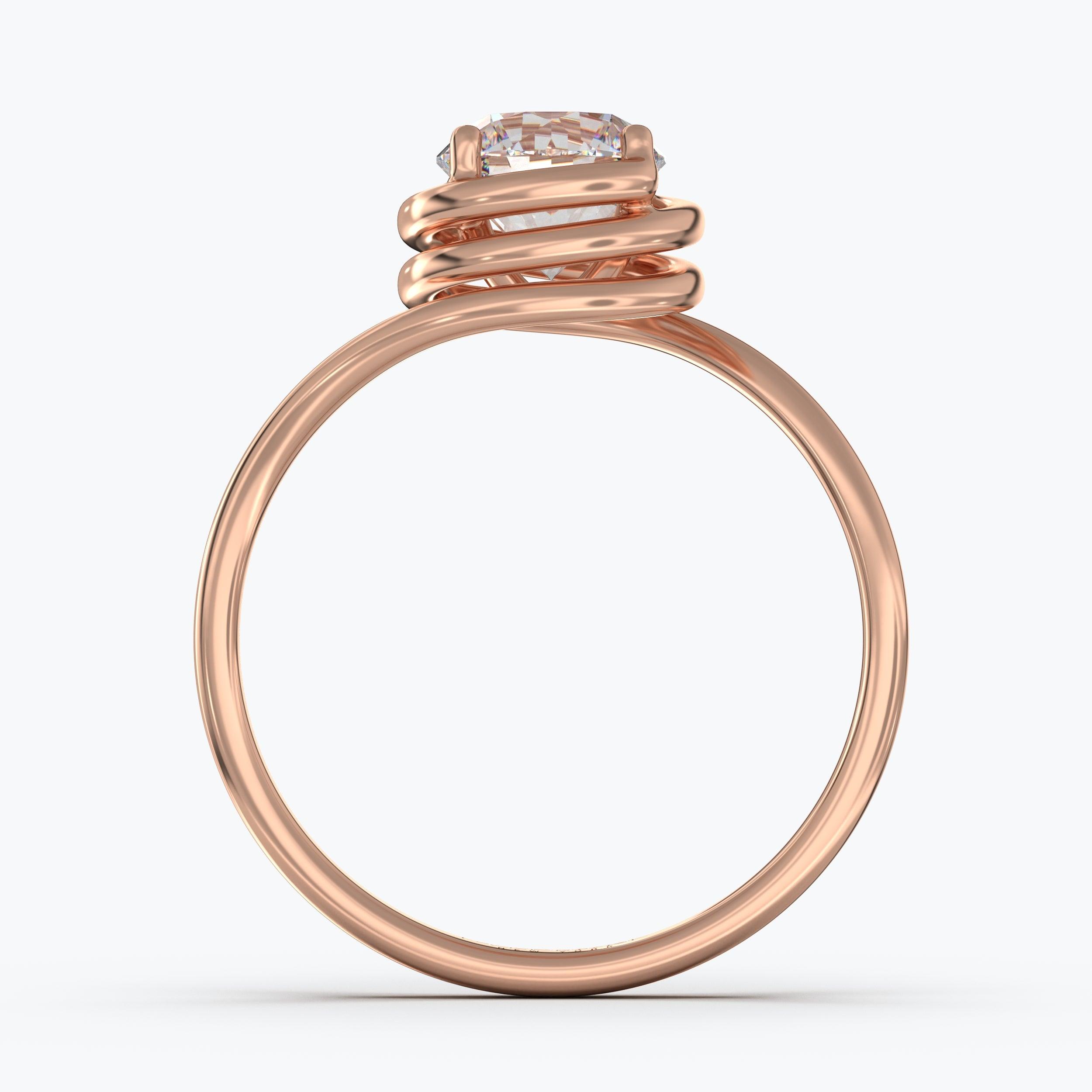 The Spiral Round Brilliant - Rose Gold / 0.5 ct - Evermore Diamonds