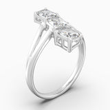 The Triune Emerald Cut - White Gold / 0.5 ct - Evermore Diamonds