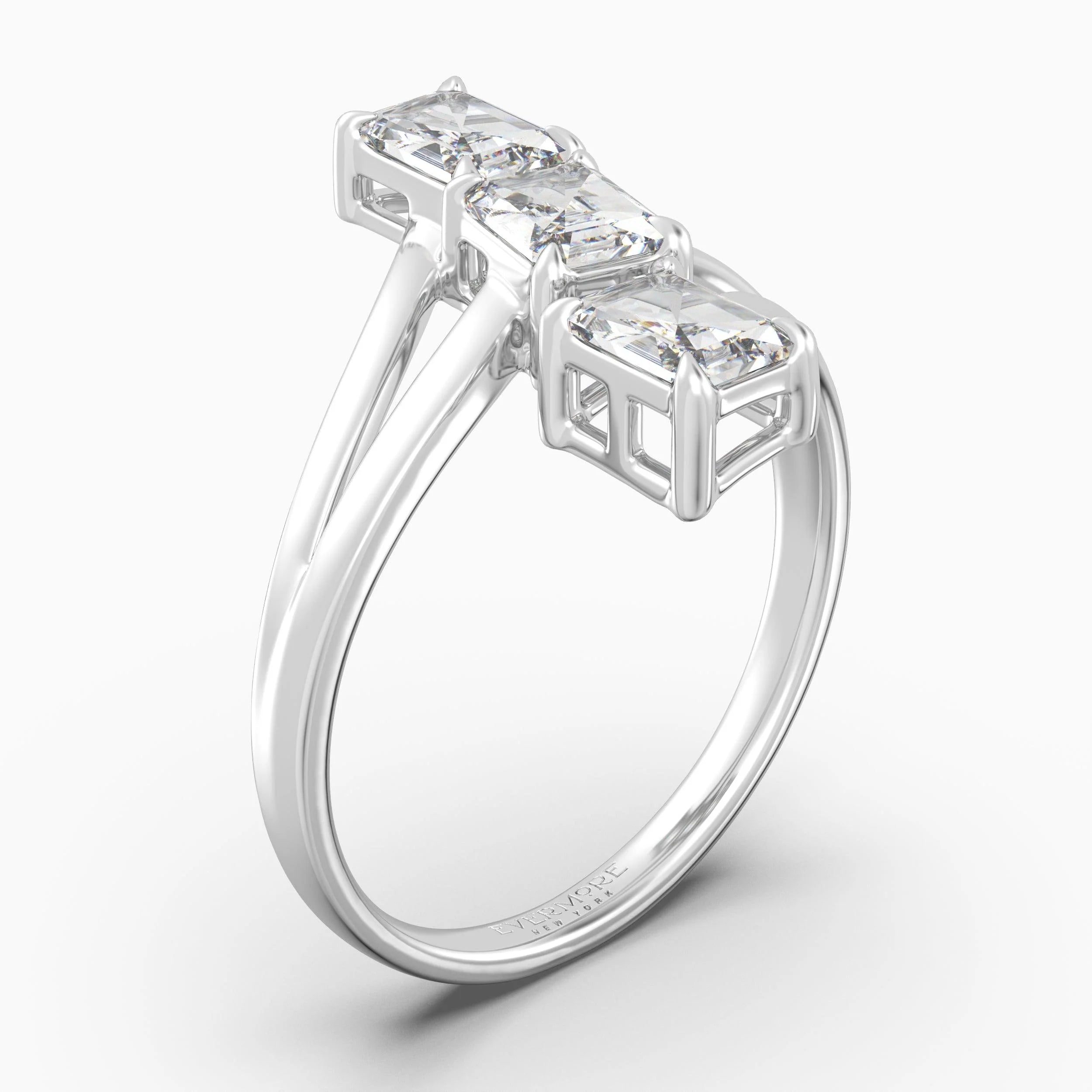 The Triune Emerald Cut Ring