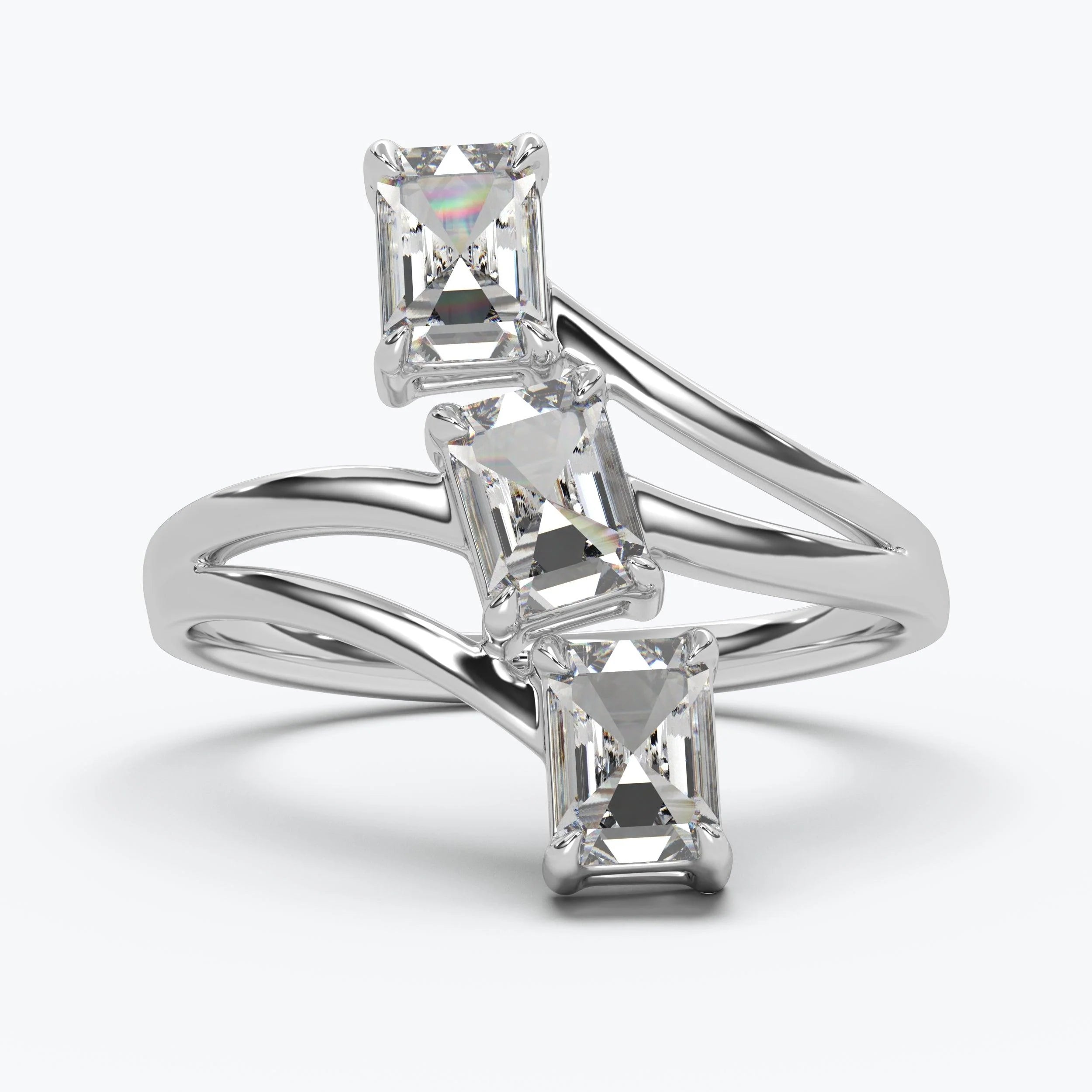 The Triune Emerald Cut Ring