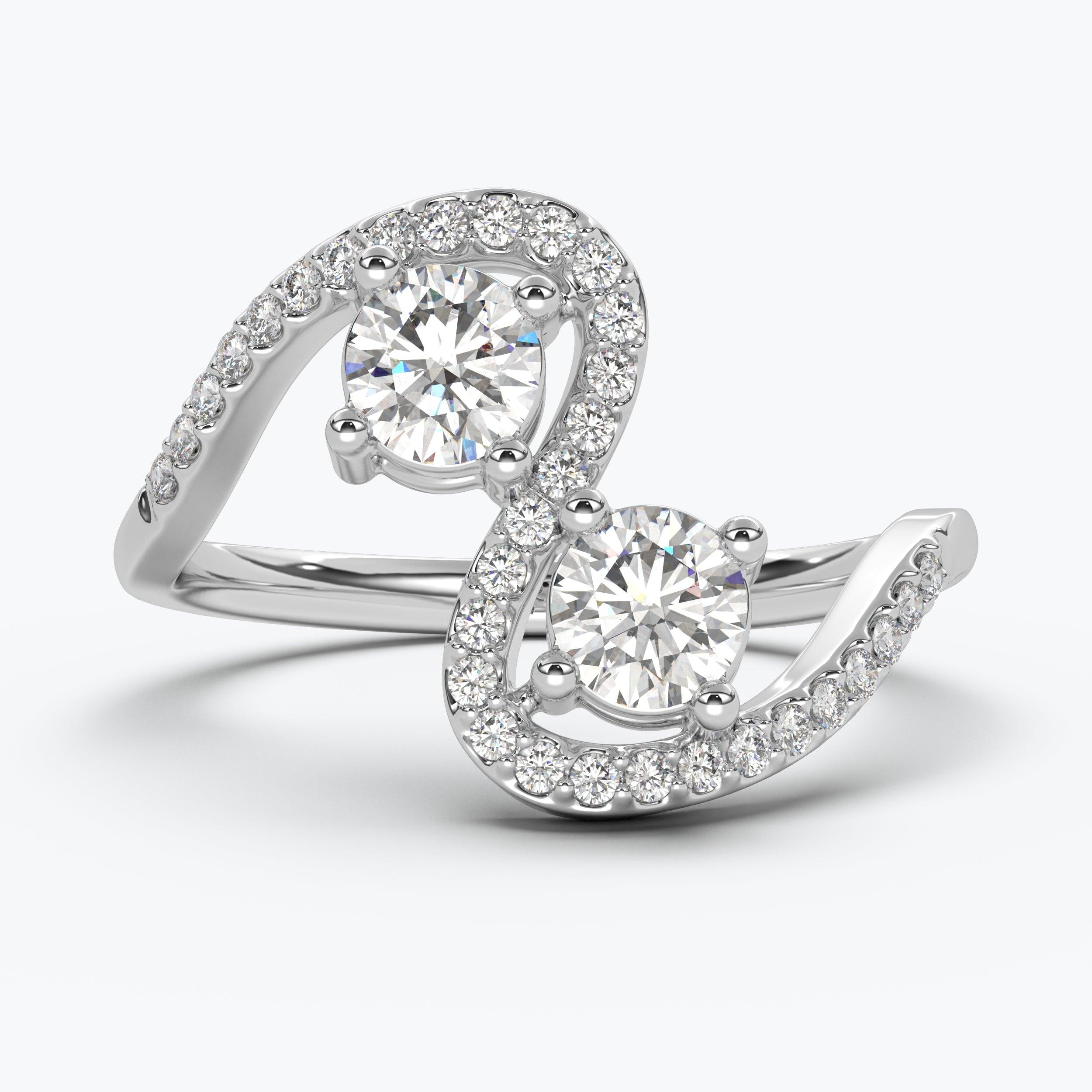 The Twirl Round Brilliant - White Gold / 0.5 ct - Evermore Diamonds