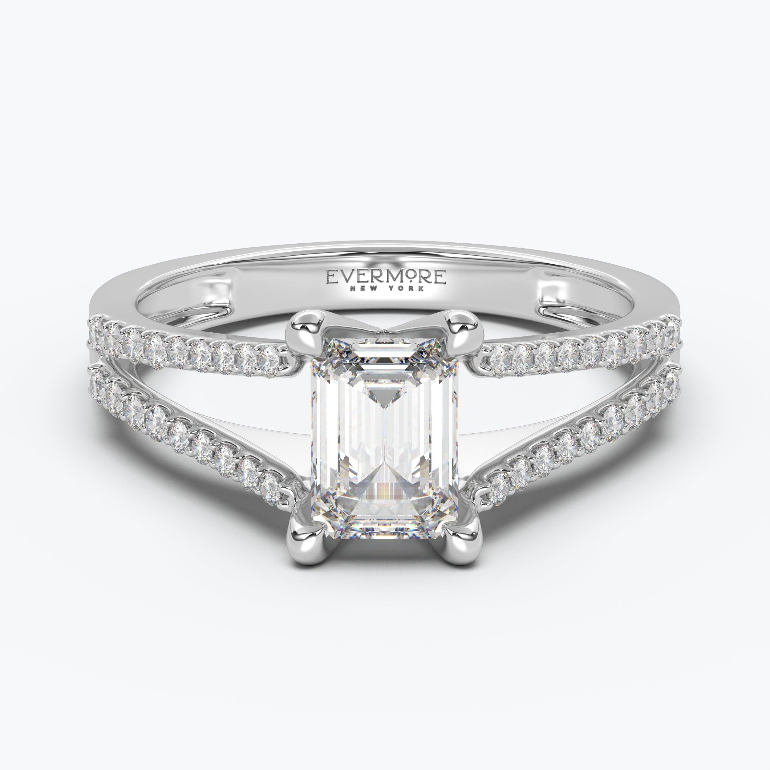 The Volte Emerald Cut - White Gold / 0.5 ct - Evermore Diamonds