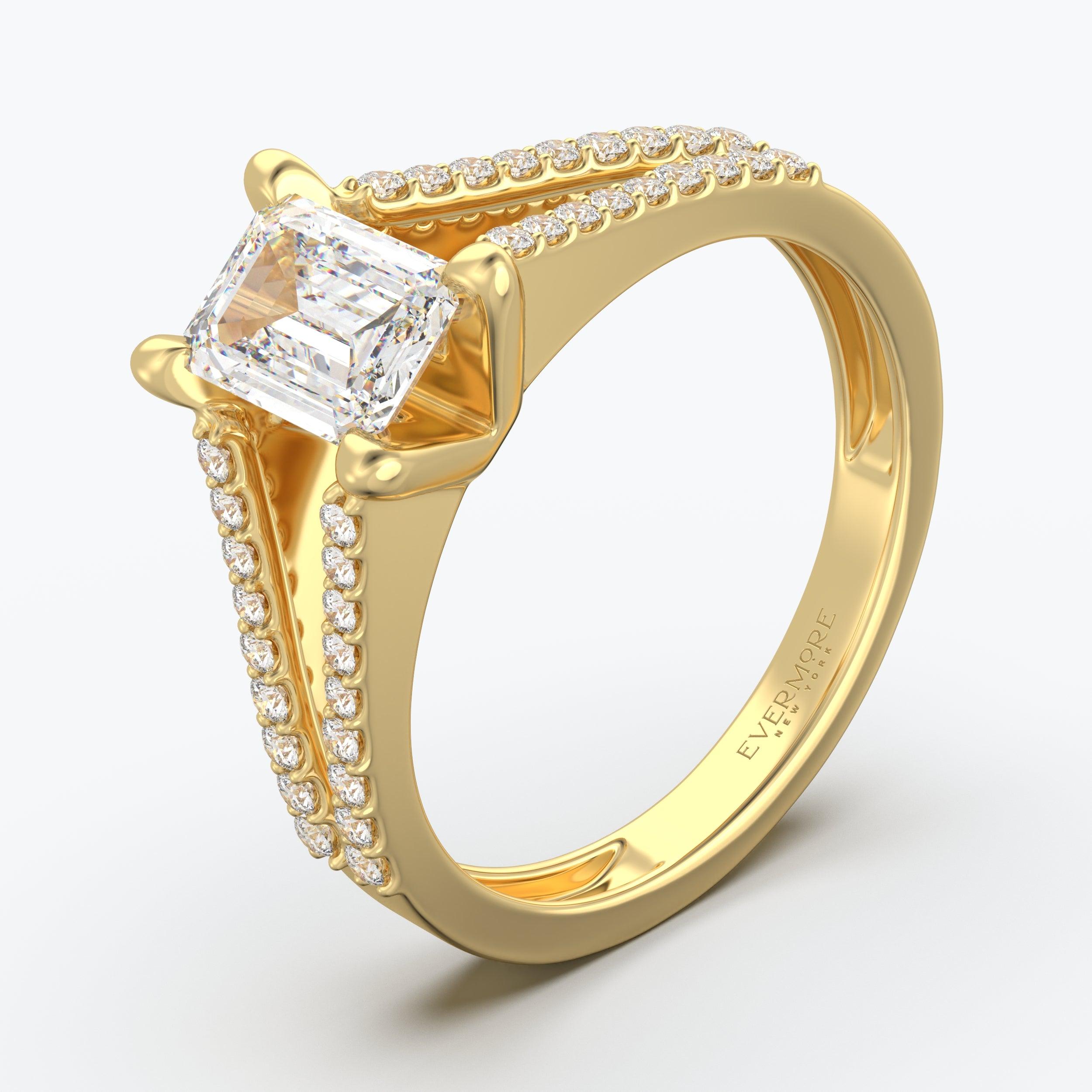 The Volte Emerald Cut - Yellow Gold / 0.5 ct - Evermore Diamonds