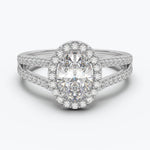 The Volte Oval Cut Halo - White Gold / 0.5 ct - Evermore Diamonds