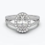 The Volte Oval Cut Halo - White Gold / 0.5 ct - Evermore Diamonds