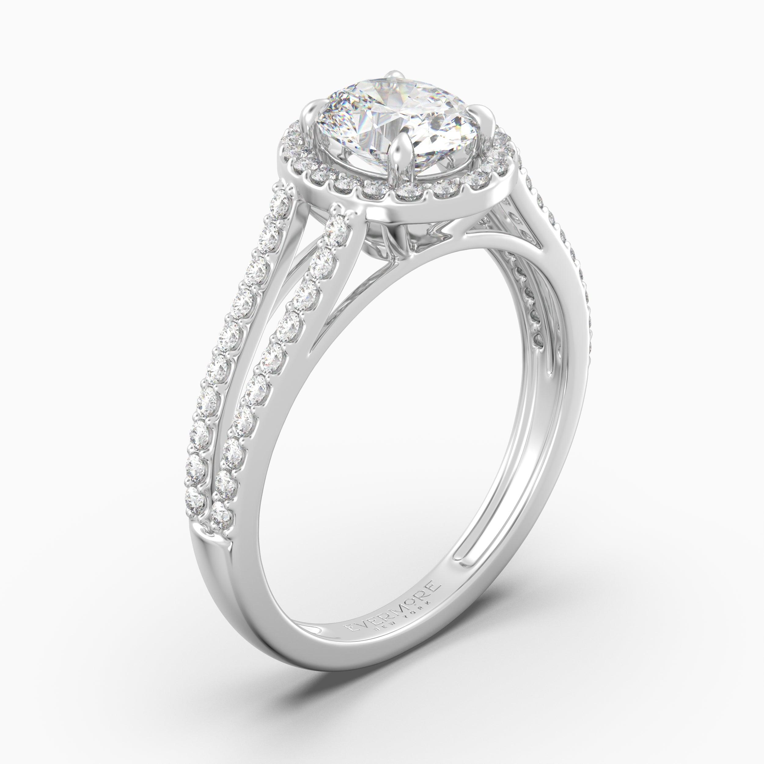 The Volte Oval Cut Halo - White Gold / 0.5 ct - Evermore Diamonds